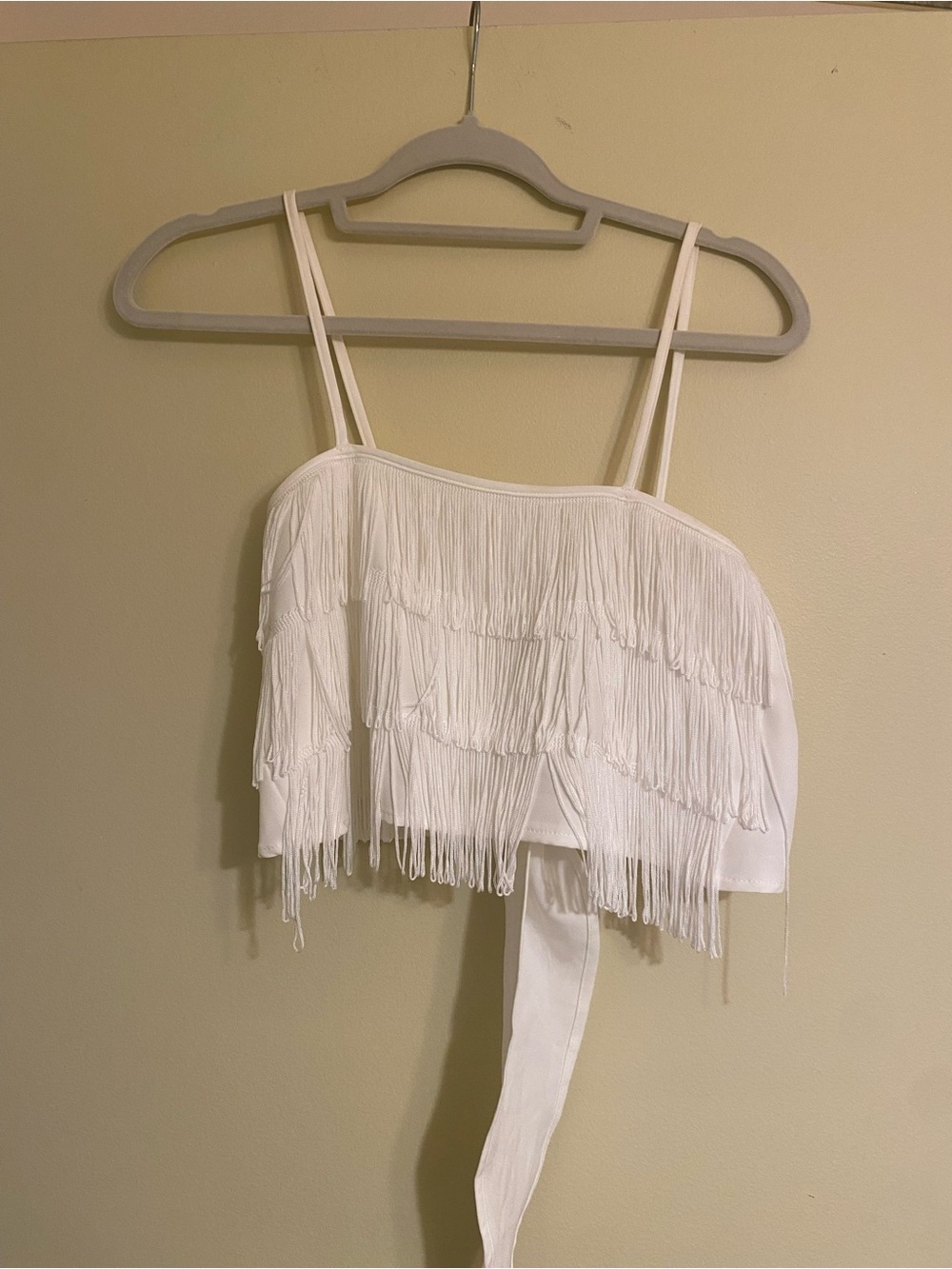 Altar'd State White Fringe Crop Top